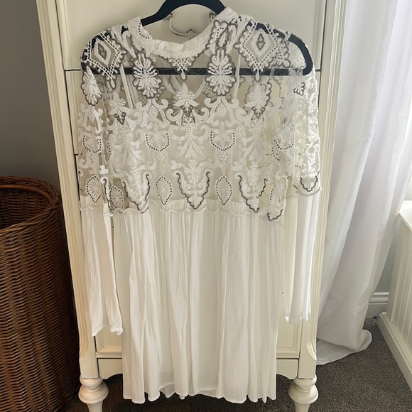 Altar’d State White Embellished and Embroidered Dress - Picture 1 of 6